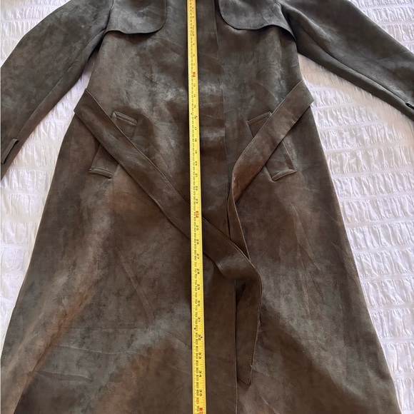 Mark. Army Green Suede Trench Coat. Sz Small - Picture 14 of 14